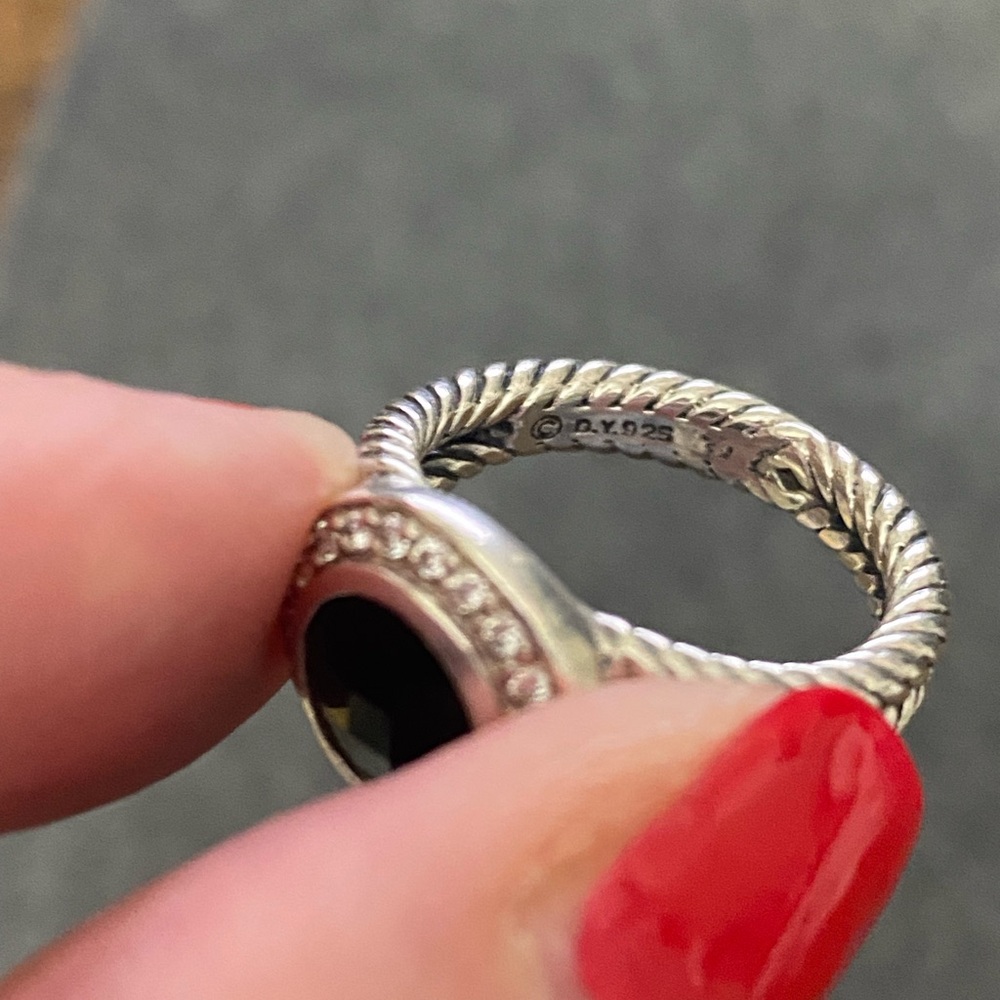 David Yurman Ring Onyx and Diamond - Picture 2 of 5